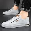 Fashion White Brand Men's Casual New Leather Shoes Man Big Size 48 Non-slip Sports Fashion Comfortable Sneakers Male Flat Slip-on Casual