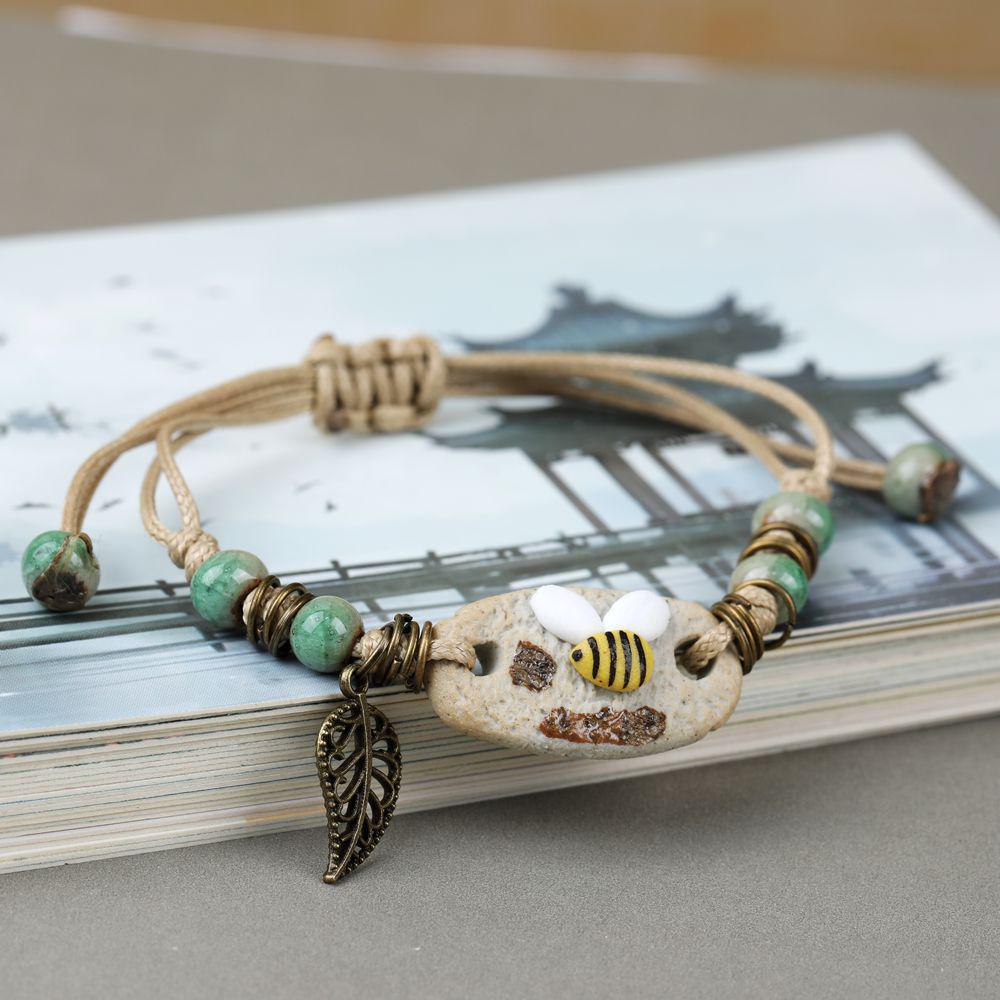Broken Bridge Ceramic Floral Handmade Bracelet - Women's Fashion Jewelry