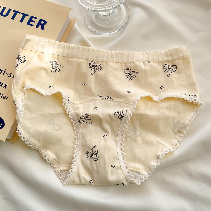 

Трусики средней посадки, приятные к коже, дышащие, антибактериальные, из чистого хлопка, антибактериальные, мультяшные, студенческие женские трусики XL