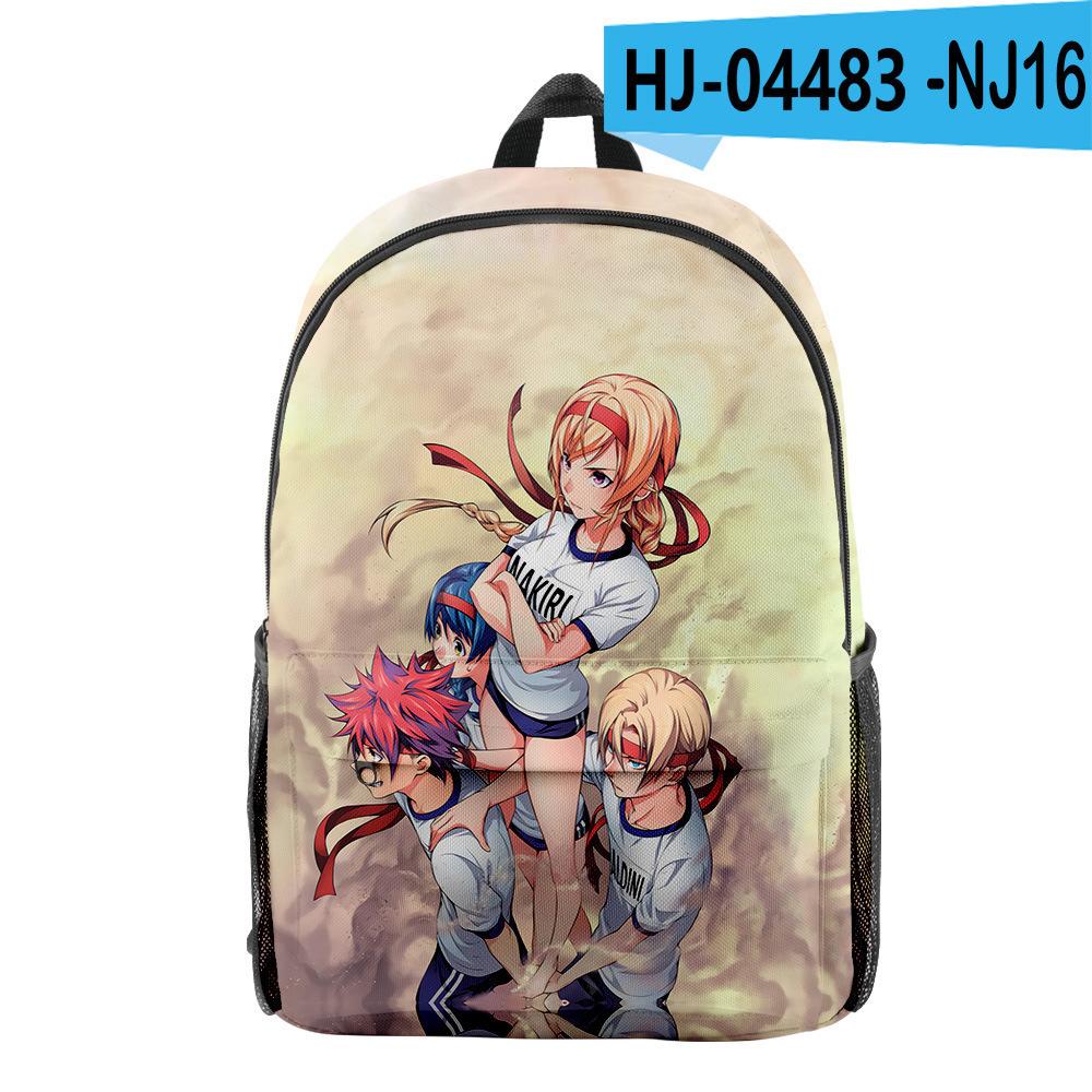 Classic Food Wars Shokugeki No Soma pupil Bookbag Notebook Backpacks 3D Print Oxford Waterproof Boys/Girls Travel Backpacks