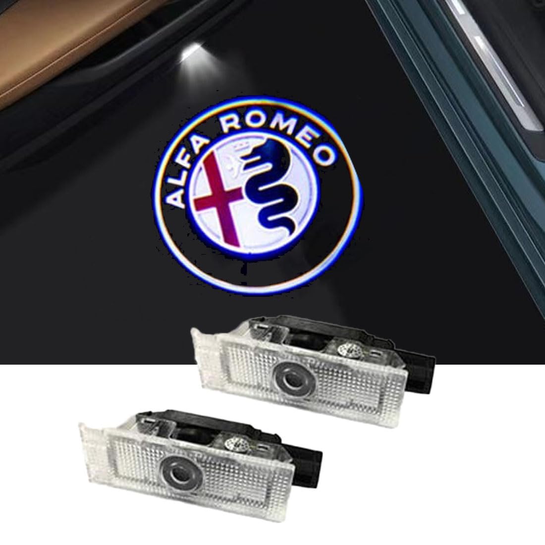 

Aohong Courtesy Door Welcome Courtesy Laser Logo LED Logo Set of Genuine Replacement for Alfa Romeo Romeo and Stelvio Lights, Lights, Lamps, Lights,