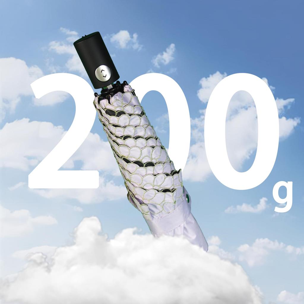 folding parasol with automatic opening and weighing approximately offering UV light and heat and suitable for both sunny and rainy Made of glass this