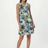 Women's Fashion Beach Dress Sleeveless Round Neck Floral Print Dress