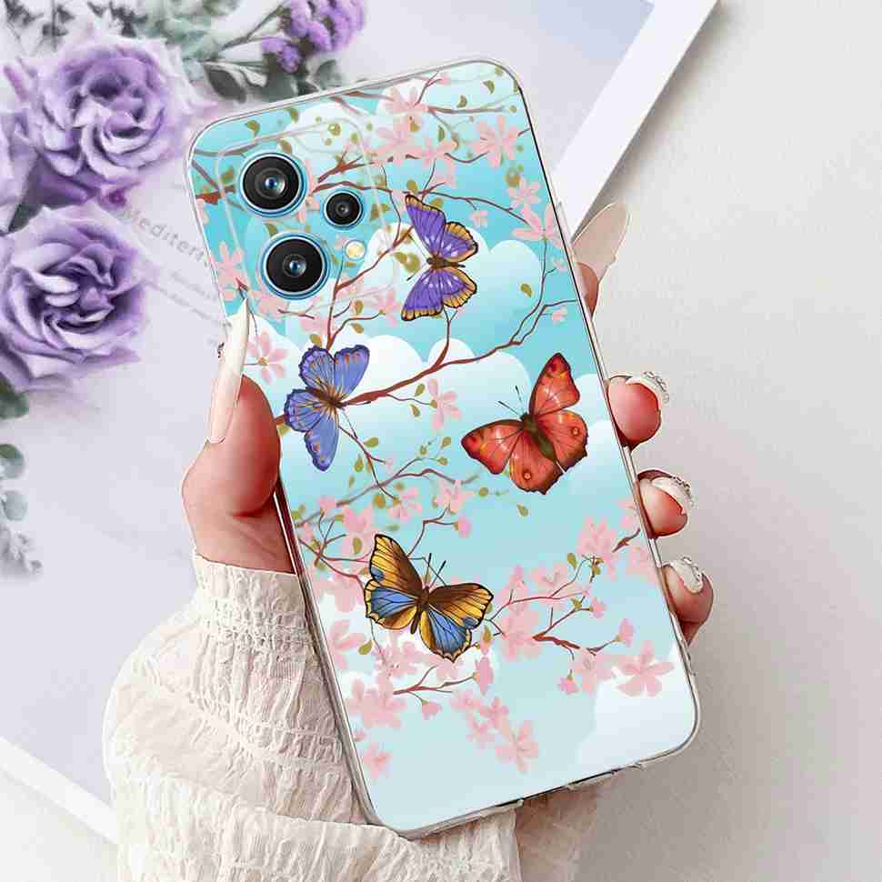 For Oppo Realme 9 Pro+ RMX3392 Case Fashion Painting Soft Silicone Cover For Realme 9Pro Plus RMX3393 6.43" Flower Phone Shell