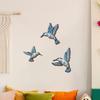 Wood Hummingbird Wall Art Vintage Flying Blue Bird Sculpture Rustic Wall Hanging Decoration for Home Bedroom Living Room Decor