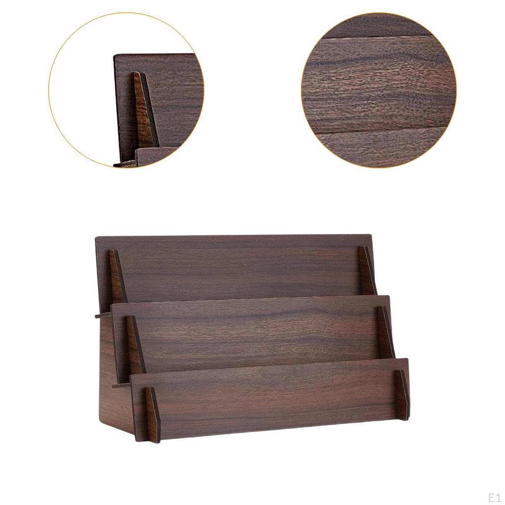 Card Holder Organizer, Stand, Display with Multiple Compartments, Wooden, Practical,