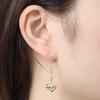 925 Silver Gold Plated Heart Clip Chain Earrings