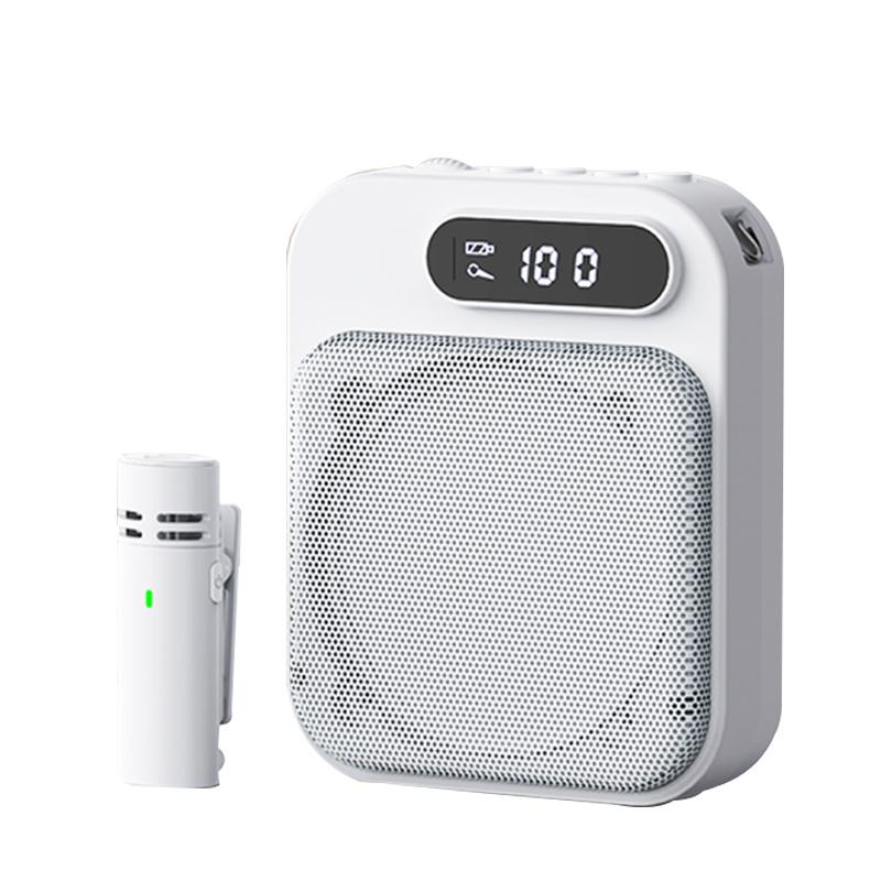 

Wireless Voice Amplifier Protable Lavalier Microphone DSP Noise Reduction Rechargeable Speaker for Teaching, Metting,Tour Guide белый