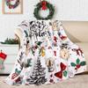 Christmas Snowman Printed Blanket for Sofa Bed Travel Camping Living Room Office Conditioning Blanket for All Seasons Gifts