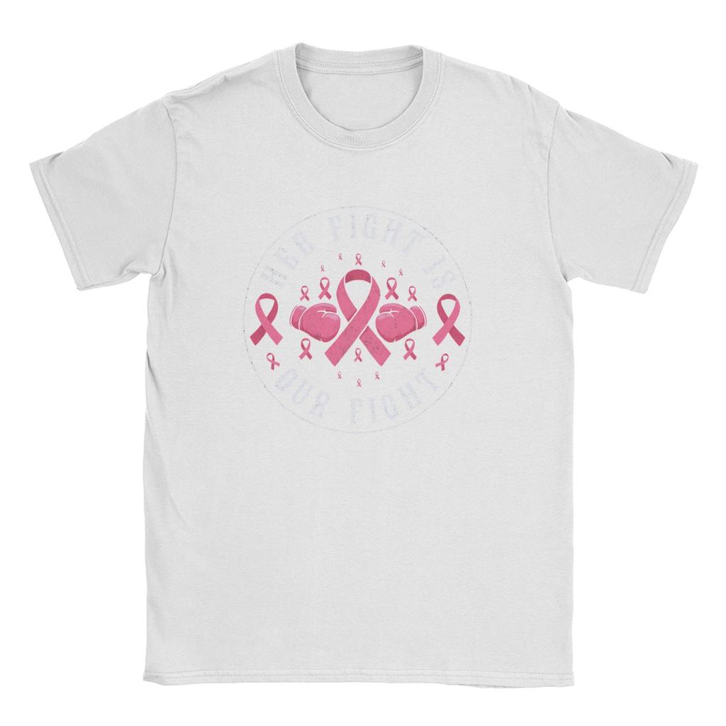 Fight Is Our Fight Breast Cancers  Men T Shirts  Leisure Tees Short Sleeve Crewneck T-Shirts Cotton Summer Clothing