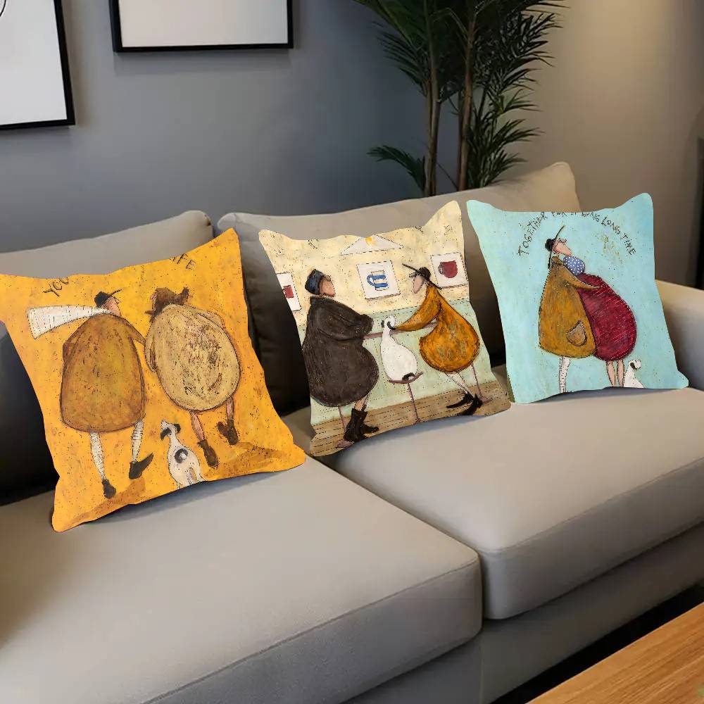 Cartoon S-Sam T-Toft Pillow Case Home Decor Throw For Sofa Bed Car Room Decor Gift Idea