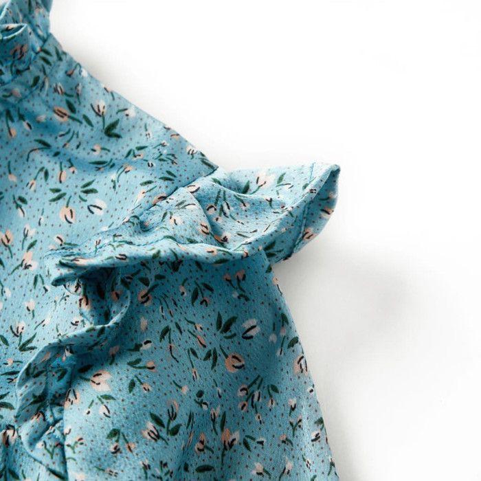 Robe fille - vidaXL - Modèle sans manches - Couleur bleu - Taille 116 - Imprimé glaces et cerises