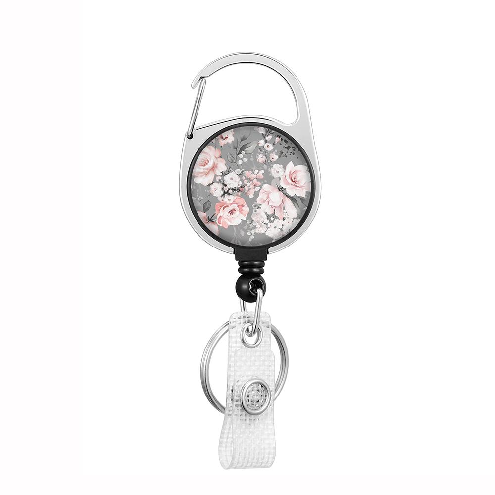 Plant Flowers Clip Lanyards ID Badge Holder Porta Credencial Lanyards Keychain Badge Reel Nurse Retractable Wholesale