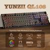 YUNZII QL108 Typewriter Mechanical Gaming RGB Metal Panel Round USB Wired Connection Onyx Keyboard, Full-Size, Hot-Swappable, Backlit, & Retro-Punk