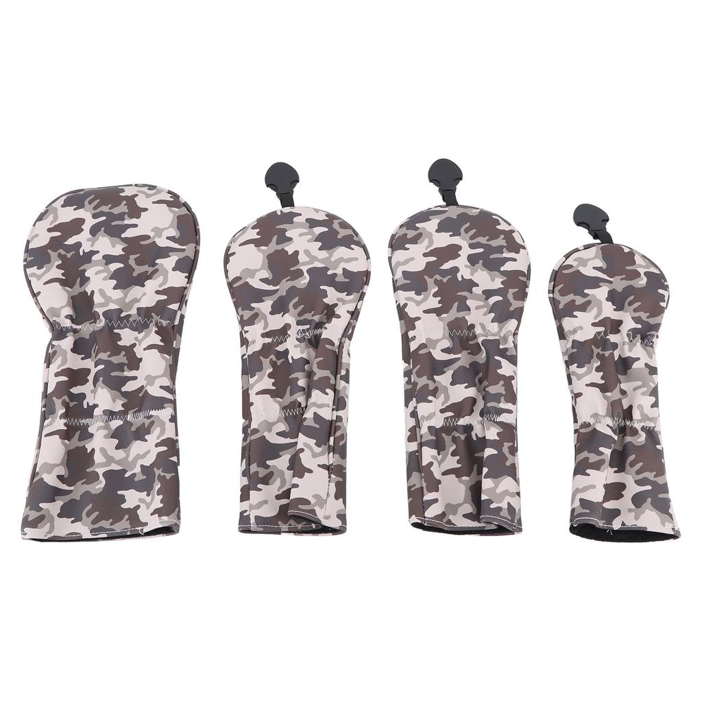 Thick Plush Golf Wood Club Cover Camouflage Brown Golf Club Head Protective Cover with Number Plate