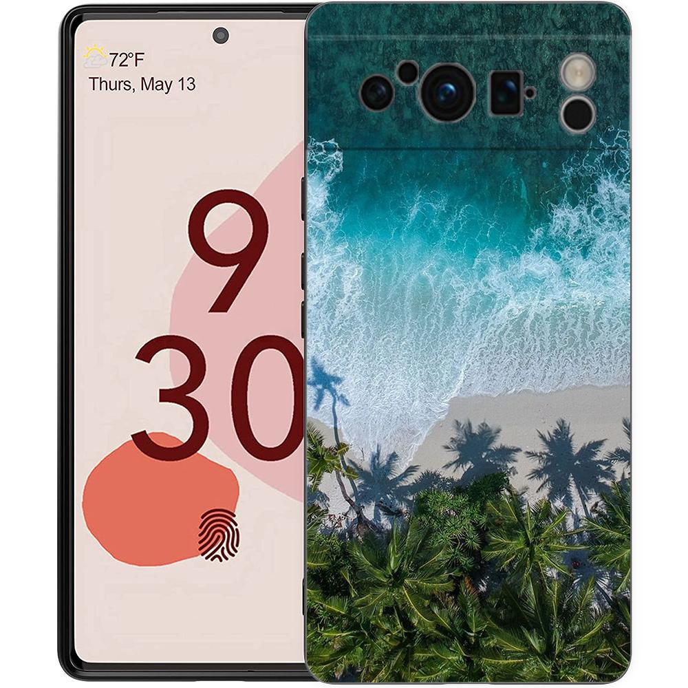 Handyhülle Für Google Pixel 8 7 6 Pro 8A 7A 6A TPU Hülle Weiches Silikon Stoßfest Schwarze Abdeckung Landschaftskunst