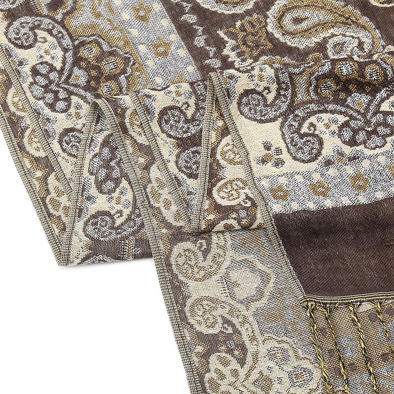 Spring And Autumn Plant Flower Scarf Versatile Jacquard Imitation Cashmere Feel Scarf Elegant Sunscreen Shawl Women