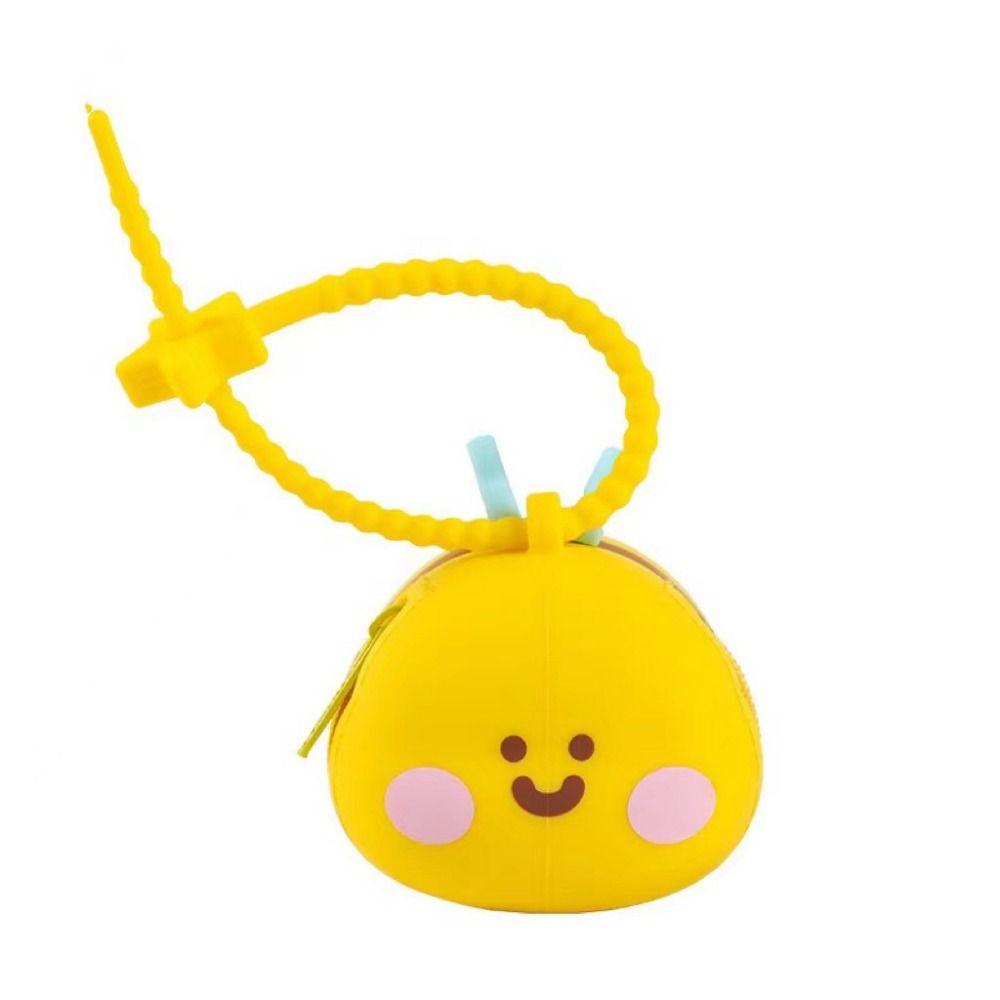 Cute Cartoon Coin Purse Soft 3D Mini Storage Bag Portable Silicone Bee Keychain  Boys Girls