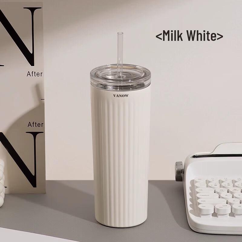 Vanow VO-TW65 650ml Ceramic Lined Insulated Mug with Straw