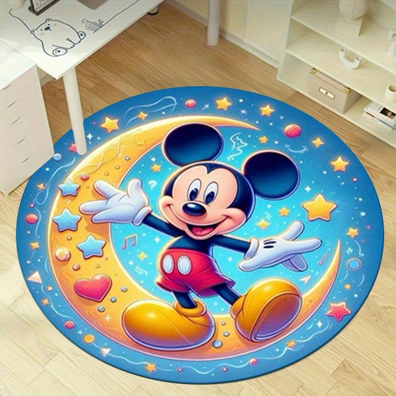 

1pc Mickey Printed Round Area Rug, Non-Slip Floor Mat, Machine Washable, Laundry Room, Bedroom, Living Room, Home DecorRD05188 80cm by 80cm