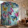 1pc Bathroom Shower Curtain, Butterfly Garden Visit Experience, Anniversary Shower Curtain, Includes 12 Hooks, 180x180cm Bathr