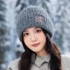 Korean Version of Letters LOVE Plus Velvet Warm Wool Hat Autumn and Winter Versatile Windproof Ear Protection Head Hat Big Head Circumference Pile Hat