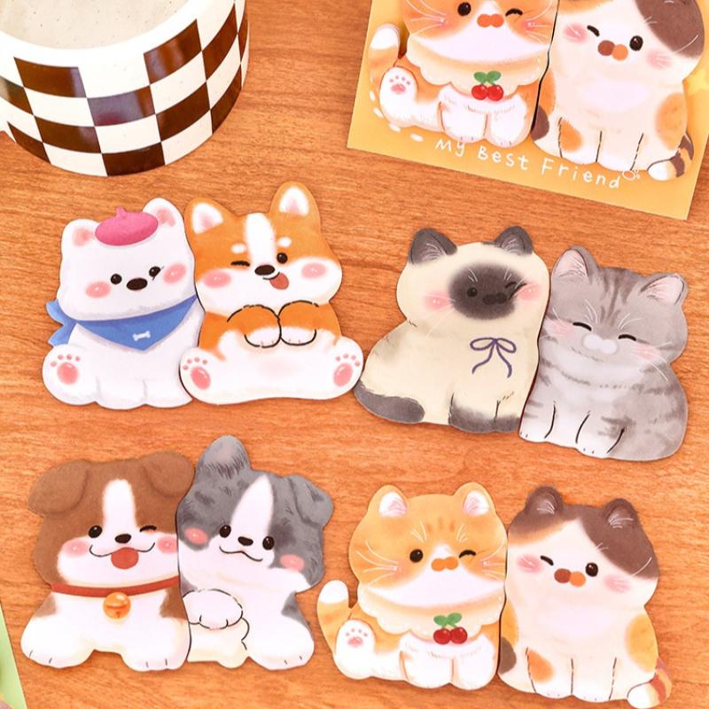 Kawai Stationery Gifts Cute Animal Stickers Student Creative Combination Message Sticky Notes Can Be Pasted N Times Memo Pad