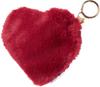 VIVA HEART Golf Pouch, Fur Heart Ball Pouch with Carabiner, Hidden Magnetic Closure, and Striped Interior, 01384963, Women's, Bordeaux