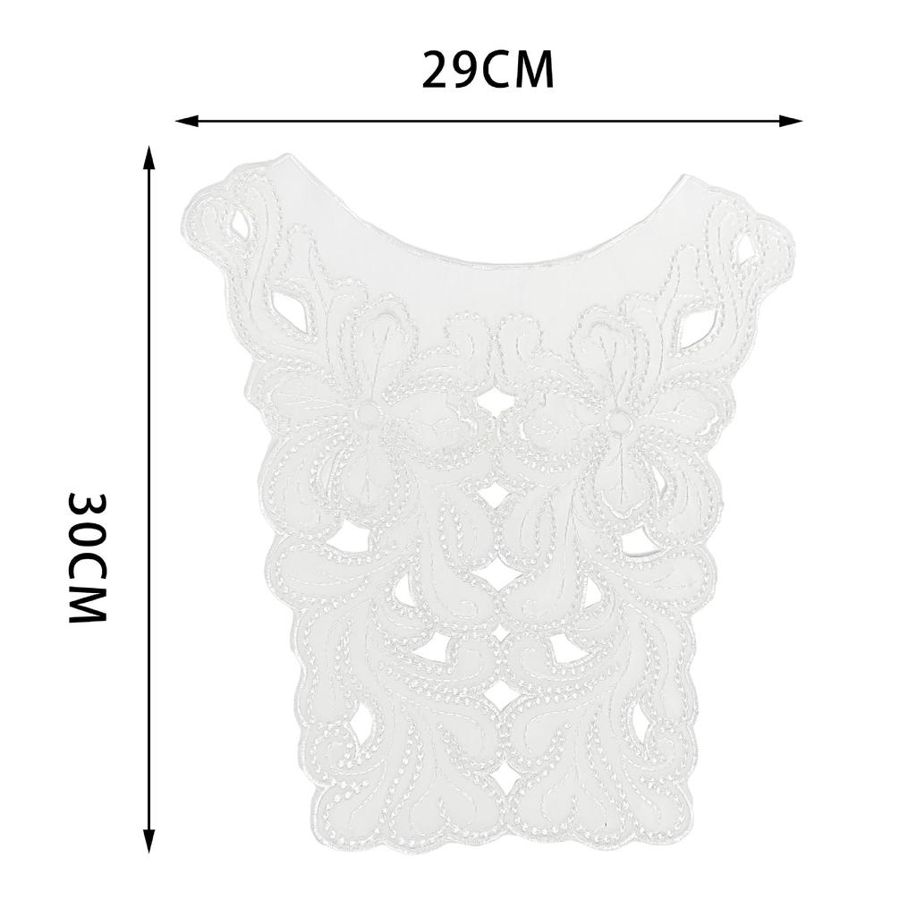 White Embroidered Lace Hollow Lace Accessories Dress Top Anti-Light Collar Front Collar Collar Flower