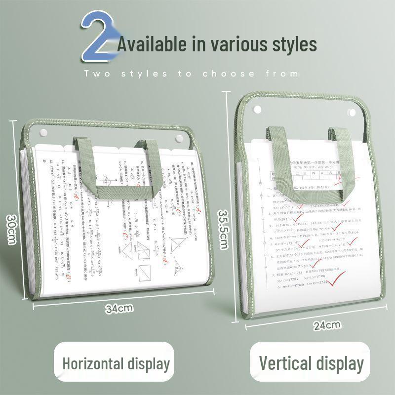 Accordion File Bag for Students: Test Paper and Subject Classification Storage Album