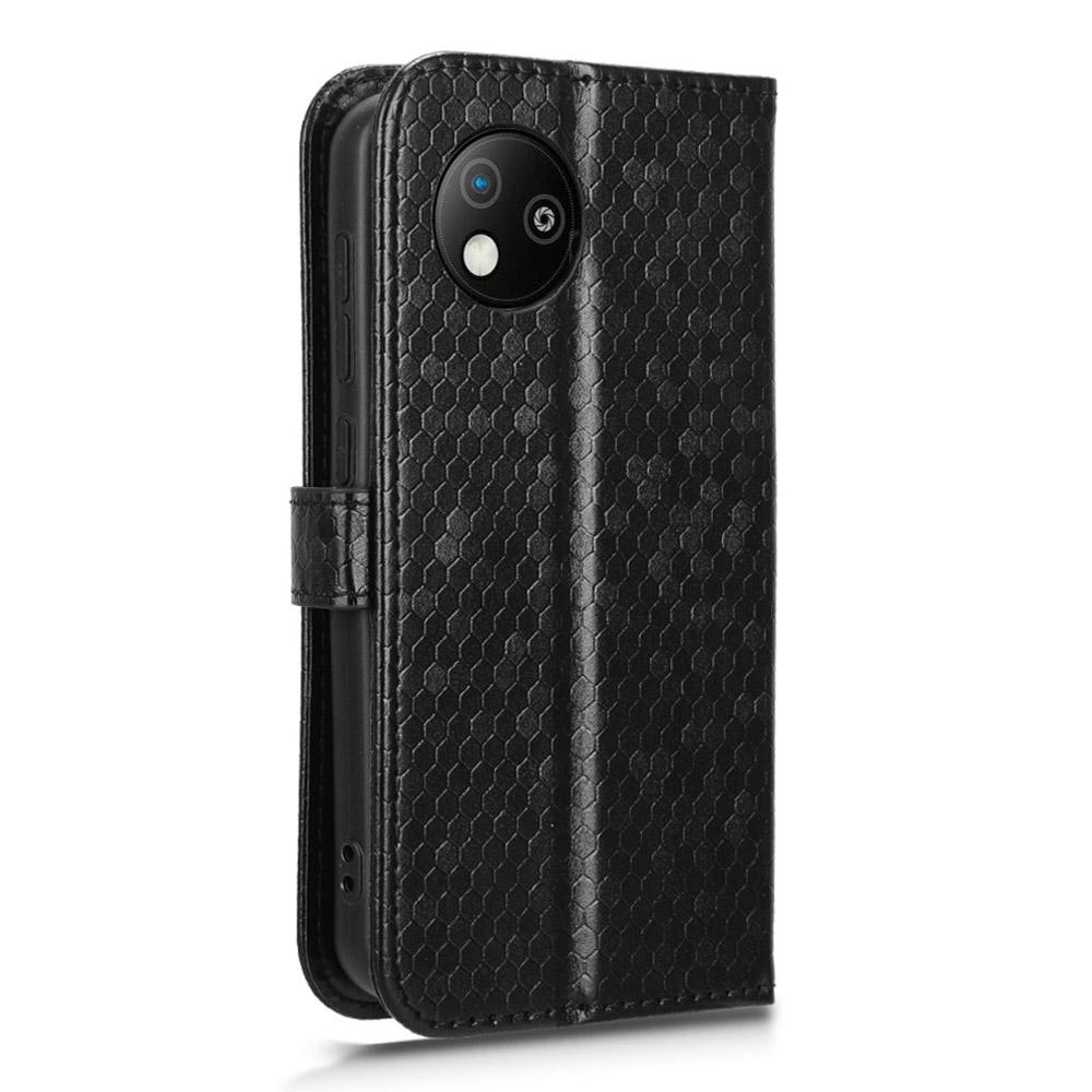 For ZTE Blade A35 Lite/A35 Core Wallet Case Dot Pattern Imprint PU Leather Phone Cover