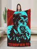 Terrifier  Horror Movie Flannel Blanket Soft Warm Throw for Couch Chair Bed Sofa Cozy Bedspread for Girls and Boys Winter Home D
