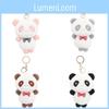 Adorable Plush Panda Keychain Toy Soft Snow Mink Stuffed Animal Key Ring Trendy Bag Charm