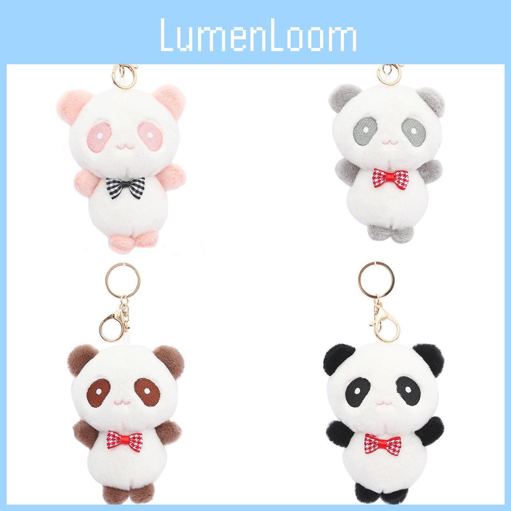 Adorable Plush Panda Keychain Toy Soft Snow Mink Stuffed Animal Key Ring Trendy Bag Charm