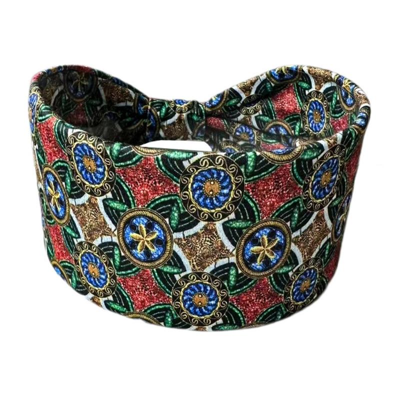 Stretchy Bohemian Pattern Hairband Sweat Resistant Workout Headbands For Gym Outdoor Travel Activity Sport Accessory