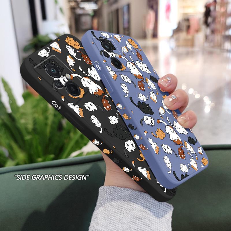 Cat Rolling Phone Case For Xiaomi Poco F8 F7 X7 M6 X6 F6 M5 M5S F5 X5 F4 X4 M4 Pro Ultra 4G 5G GT Liquid Silicone Cover