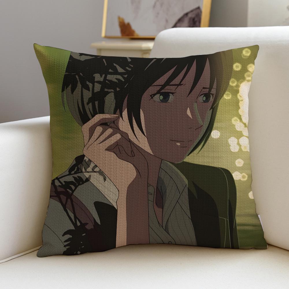Serene TThe Garden of WordsS Cushion Cover Breathable and skinfriendly linen pillowcase square removable and washable cushion