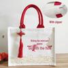 Miaoqiao Linen Waterproof Lunch Tote Bag