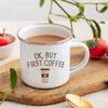 Life Begins After Coffee Print Mugs Creative Coffee Tea Drink Dessert Breakfast Milk Cup Enamel Mugs Handle Drinkware Best Gifts