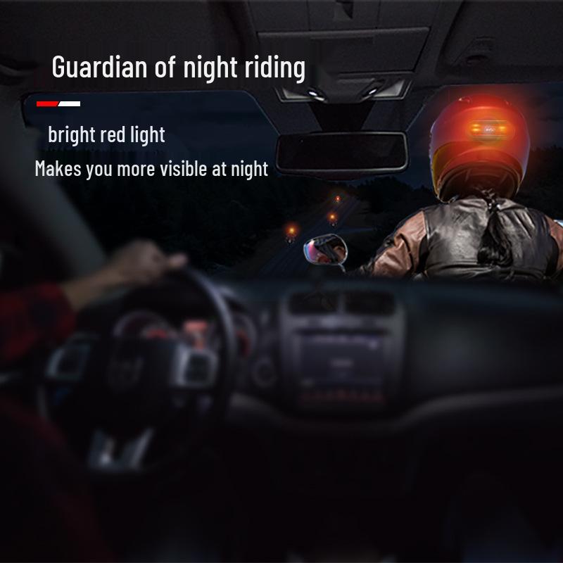 Rechargeable Waterproof LED Helmet Light for Motorcycling and Cycling - Night Strobe Taillight