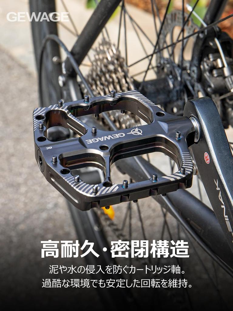 GEWAGE Bicycle Flat High Compatible with Road Left and Right Pedals, Aluminum, 9/16-inch Pedals, Anti-Slip, Durability, Bikes/Cross Bikes/Mountain