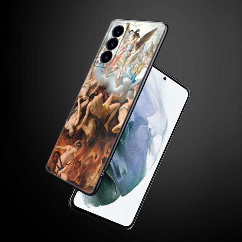 Pouzdro na telefon s renesanční uměleckou malbou pro Samsung Galaxy S22 Pro S21 S20 Ultra FE S10 Lite 5G S10E S9 S8 Plus Měkký TPU Černý kryt