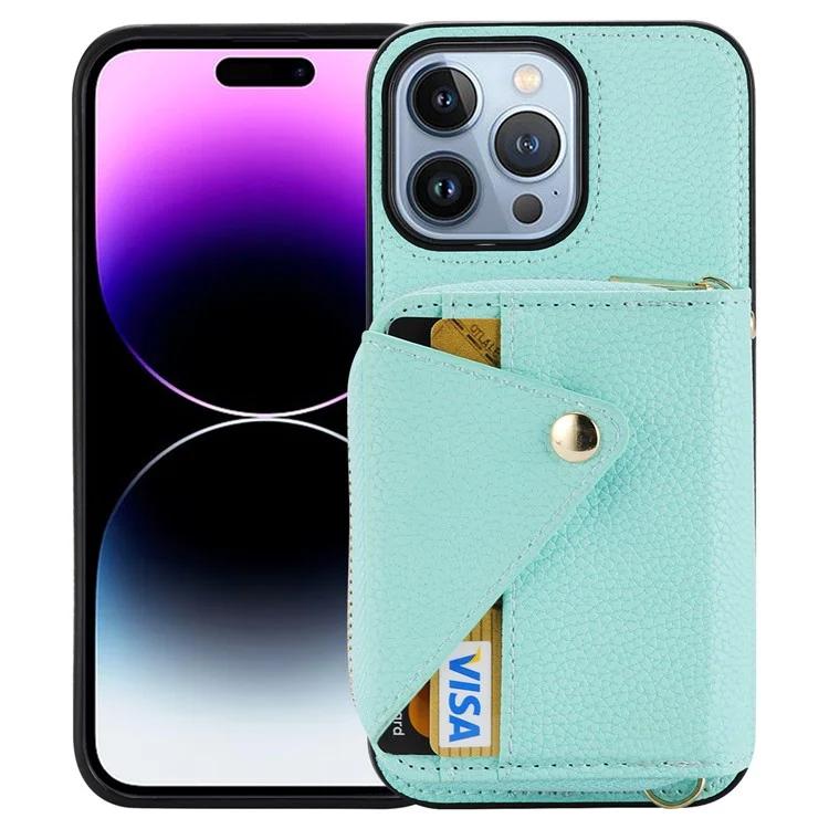 

Zipper Wallet Case for iPhone 15 Pro Max Shell RFID Blocking Kickstand Mobile Phone Cover