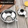 2 Size Stainless Steel Wide Mouth Canning Funnel Salad Dressing Liquid Funnel Hopper Filter Oil Funnel Kitchen Tools Gadgets