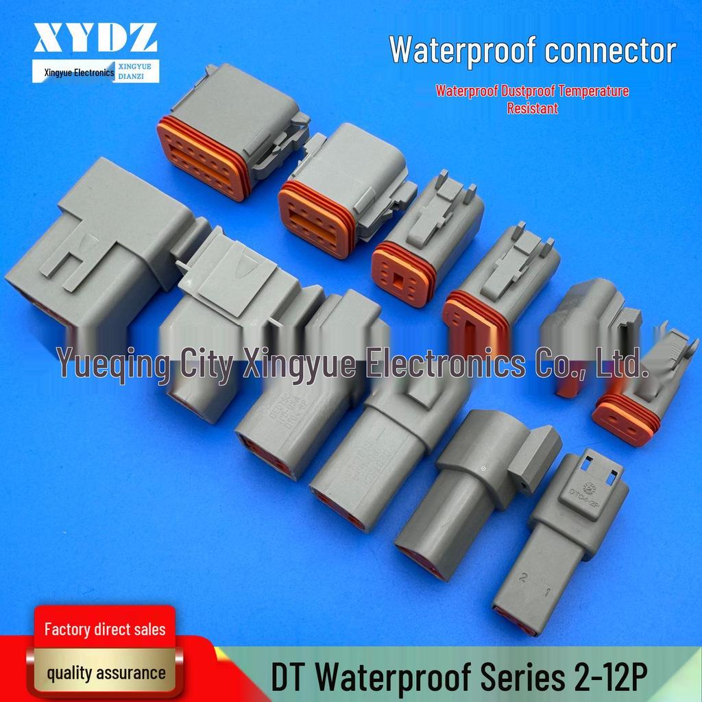 DT Series 2-12 Pin Waterproof Auto Connector (Deutsch Type) with Crimped Terminals