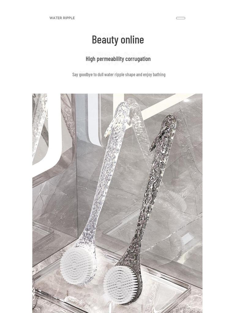 Doppelseitige Badbürste mit langem Griff - Weiche Borsten Rückenbürste für Zuhause