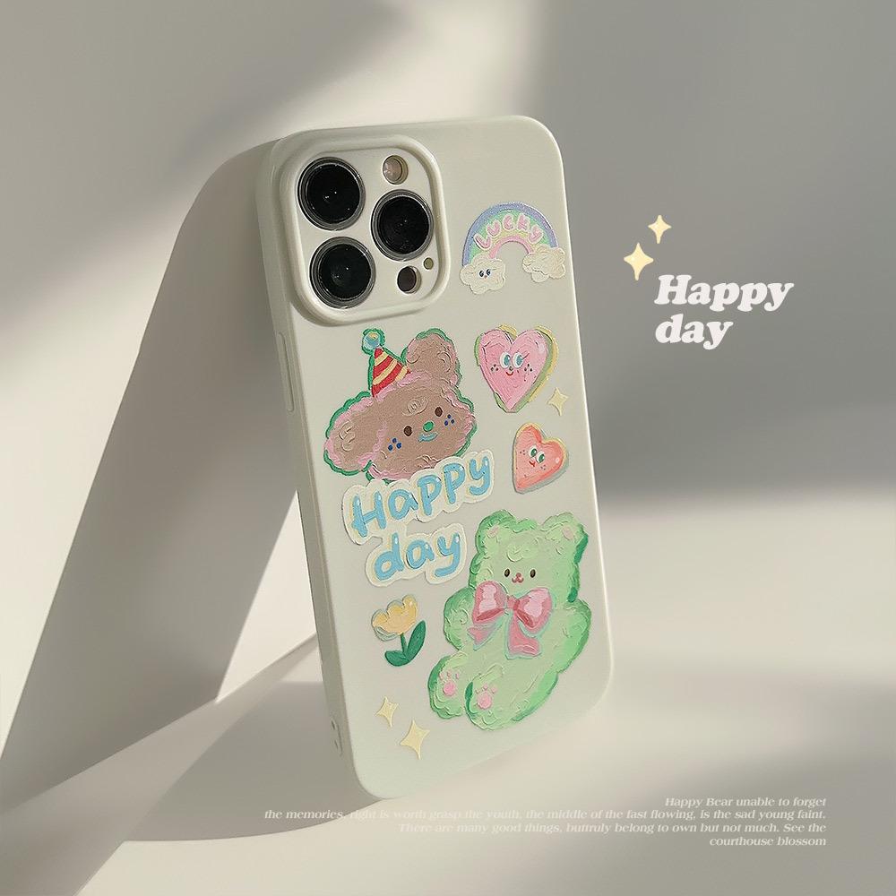 Originální olejomalba Zelený medvěd Pouzdro na telefon Apple iPhone 14 11 Silikon 16 Vhodné pro 13pro Max 15pro