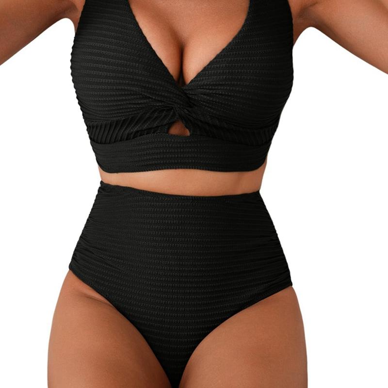 Sexy Women Summer Two-Piece Swimming Suits Female Holiday Clothing Beachwear Adjustable Crop Top Shorts Swimwear