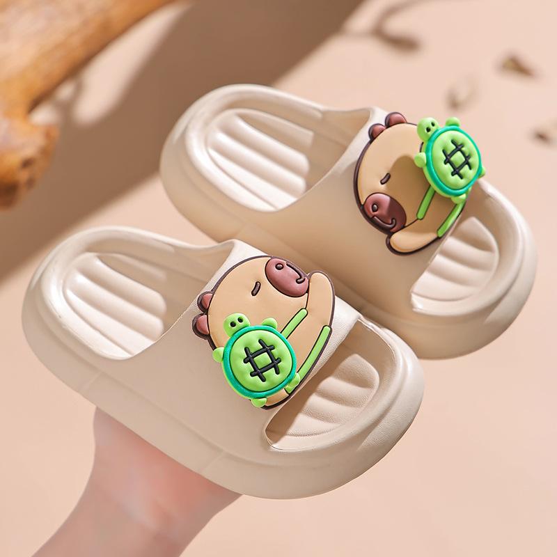

Children s slippers Capybara cute home bathroom non-slip slippers for boys and girls bathing EVA Baby summer sandals 24-25Code（Inner Length1