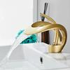 White Bathroom Basin Faucet Gray Sink Faucet Single Lever Hot and Cold Waterfall Crane Brass Sink Mixer Black Chrome Tap